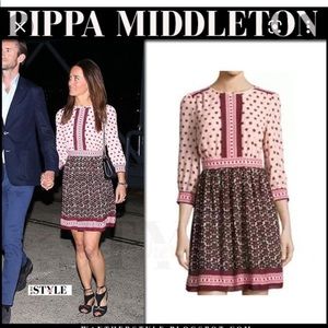 Kate spade ♠️ geometric burgundy pink dress Sz 10